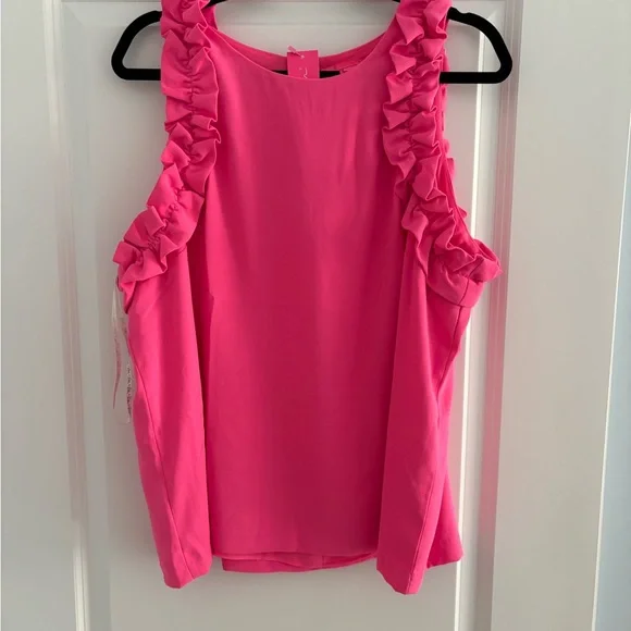 Lilly Pulitzer Kaliee Pink Ruffle Sleeveless Top - Picture 5 of 5